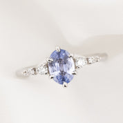 Estel Fleur Ring, 1.1ct Unheated Sapphire, oval shape gemstone