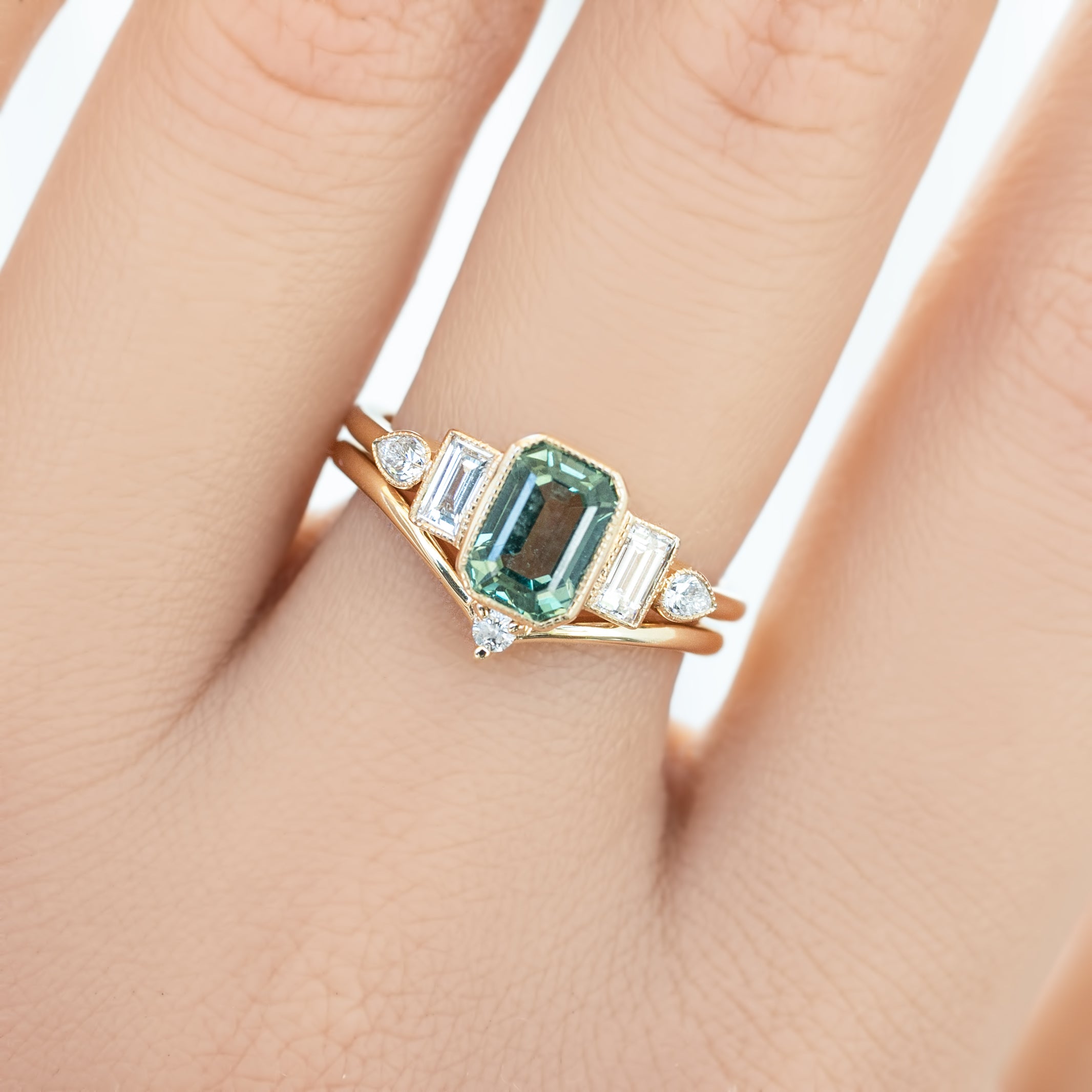 Edith Ring, 1.43/1.39ct Madagascar Sapphire