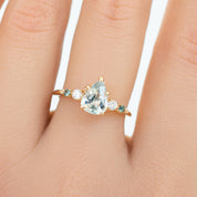 Estel Fleur Ring, 1.5ct Green Madagascar Sapphire