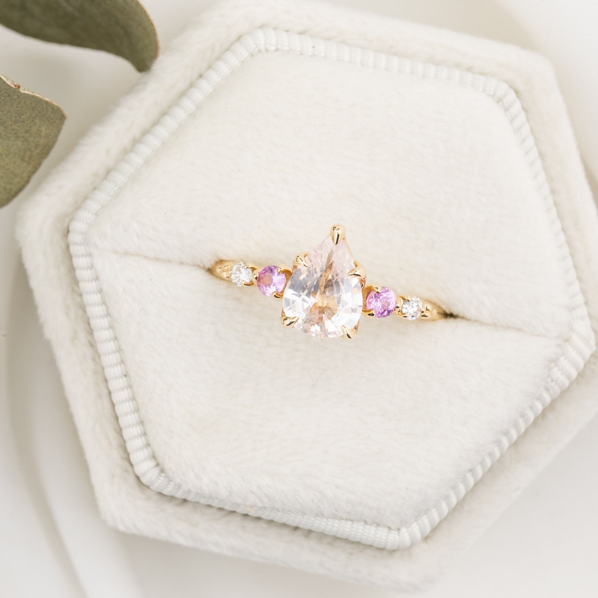 Estel Fleur Ring, 1.18ct Pink Madagascar Sapphire