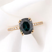 Sabrina Grand Ring, 3.39ct Teal Queensland Sapphire