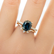 Sabrina Grand Ring, 3.39ct Teal Queensland Sapphire