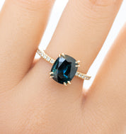 Sabrina Grand Ring, 3.39ct Teal Queensland Sapphire