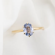 【一点物】フローリンリング ・1.15ct・非加熱ライトブルーサファイア・K14YG