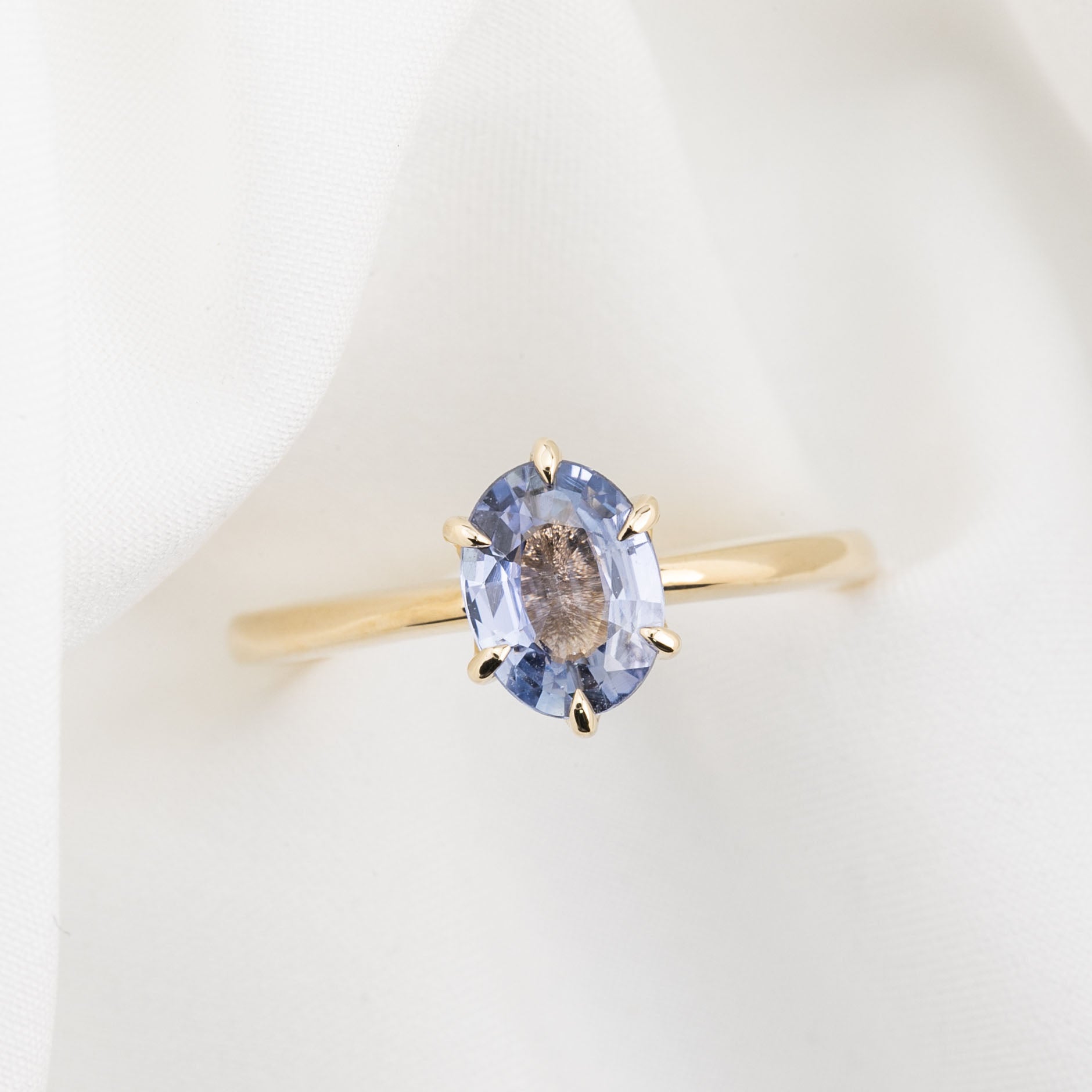 【一点物】フローリンリング ・1.15ct・非加熱ライトブルーサファイア・K14YG