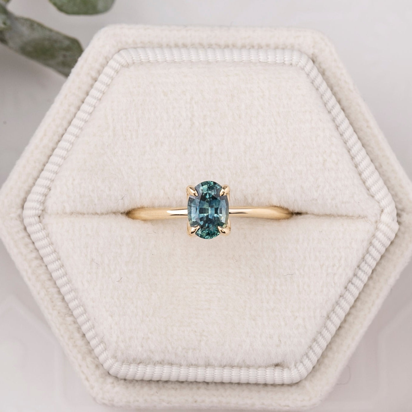 Sara Ring, 0.85ct Montana Sapphire, oval shape gemstone