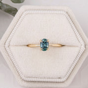 Sara Ring, 0.85ct Montana Sapphire, oval shape gemstone