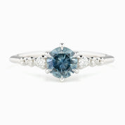 【即日配送】エステルフルールリング ・1.11ct・加熱モンタナ産ライトブルーサファイア・K14WG