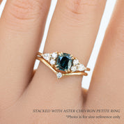 Remi Ring, 0.79ct Light Blue Green Montana Sapphire