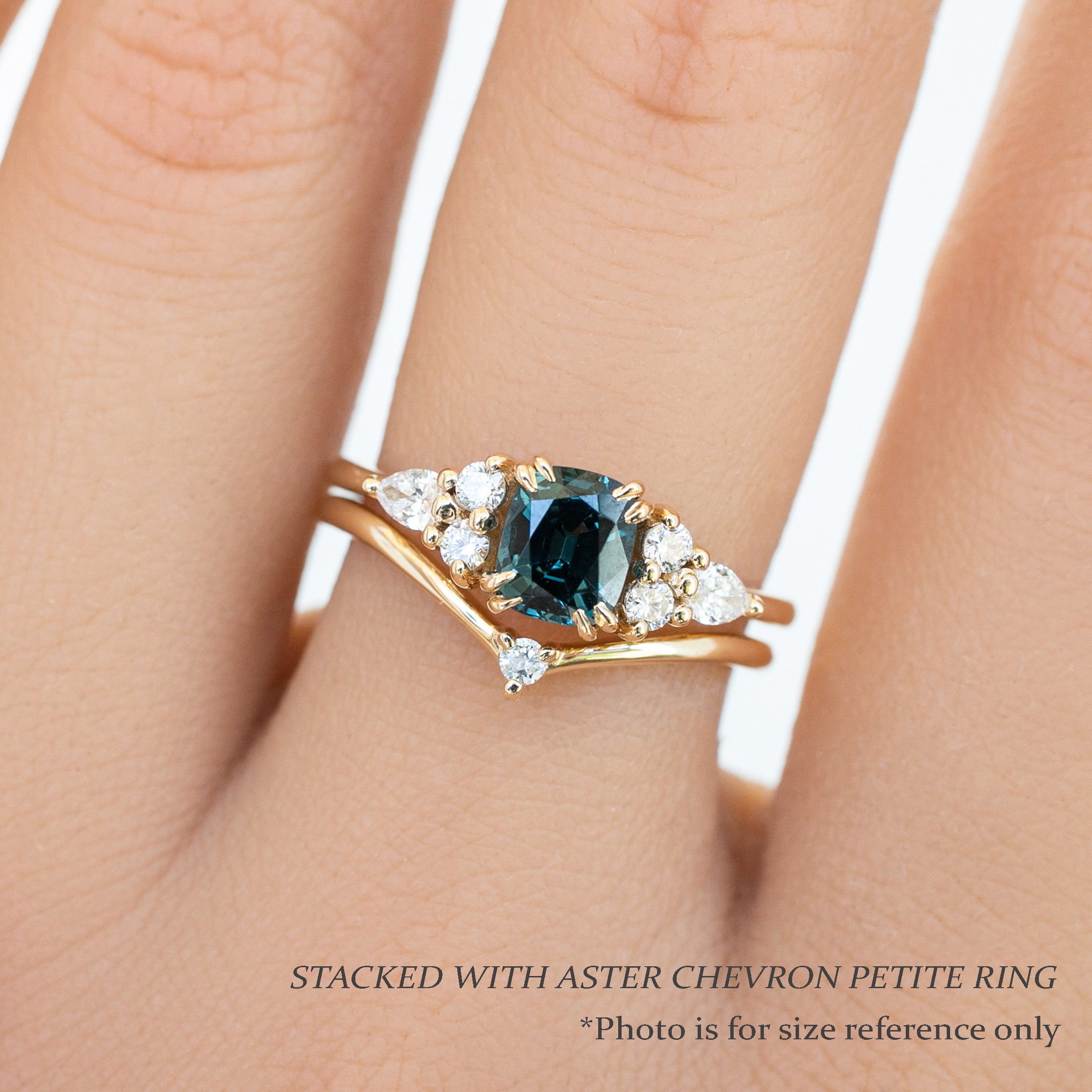 Remi Ring, 0.79ct Light Blue Green Montana Sapphire