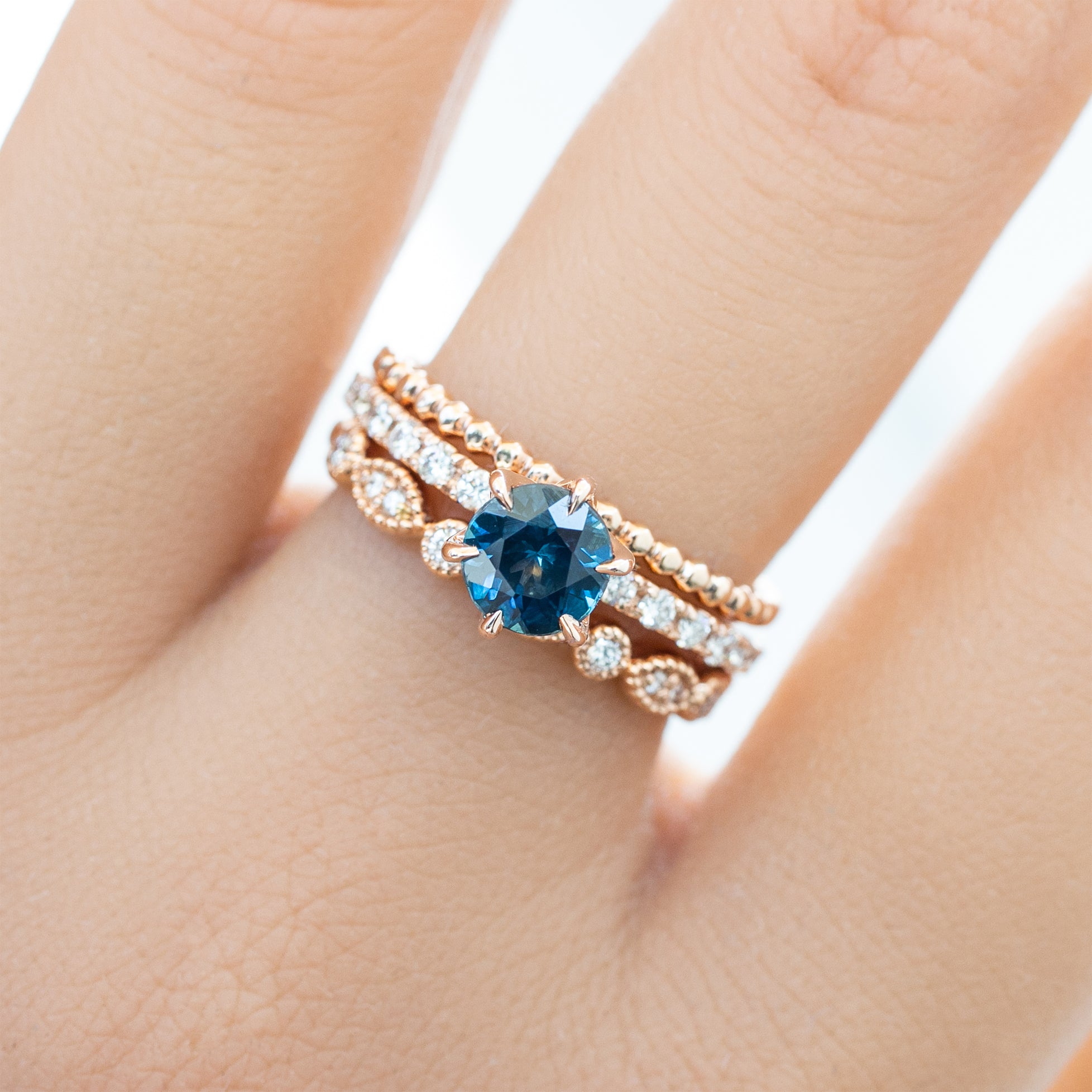 Maria Luxe Ring, 1.01ct Montana Sapphire
