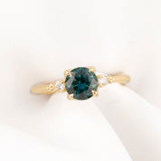 Estel Ring, 1.14ct Blue green Montana Sapphire