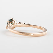 Estel Fleur Six Prongs Ring 0.81ct Green Queensland Sapphire, 14k Rose Gold (One of a kind)