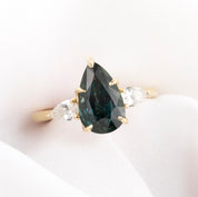 Claire Ring, 3.07ct Teal Blue Unheated Sapphire