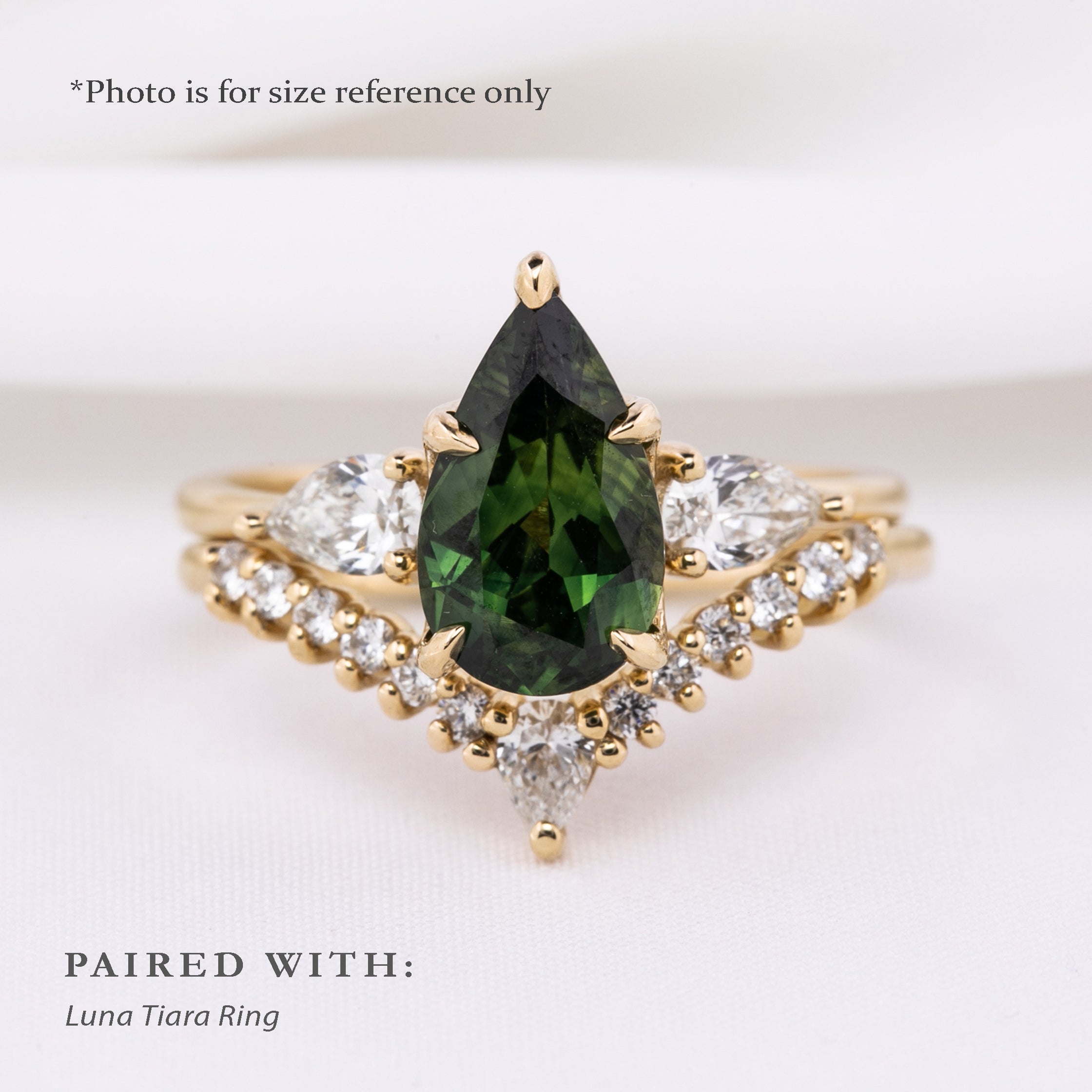Claire Ring, 3.07ct Teal Blue Unheated Sapphire