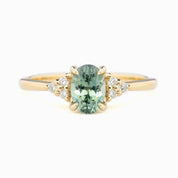 【一点物】テレサリング ・1.17ct・加熱モンタナ産グリーンサファイア・K14YG
