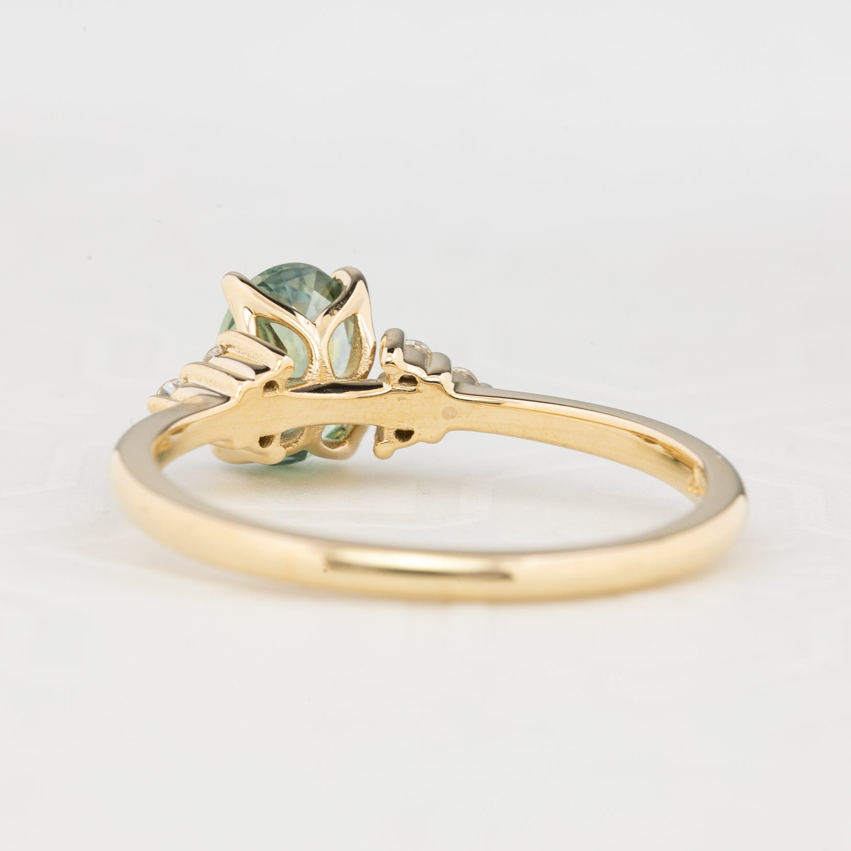 【一点物】テレサリング ・1.17ct・加熱モンタナ産グリーンサファイア・K14YG