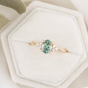 【一点物】テレサリング ・1.17ct・加熱モンタナ産グリーンサファイア・K14YG