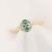 【一点物】テレサリング ・1.17ct・加熱モンタナ産グリーンサファイア・K14YG