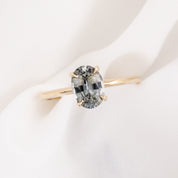 【一点物】ジェーンリング ・1.47ct・非加熱マダガスカル産グレーブルーサファイア・K14YG