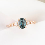 Estel Fleur Ring, 0.93ct Montana Sapphire One of a kind, oval shape gemstone
