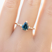 Estel Fleur Ring, 1.46ct Blue Montana Sapphire