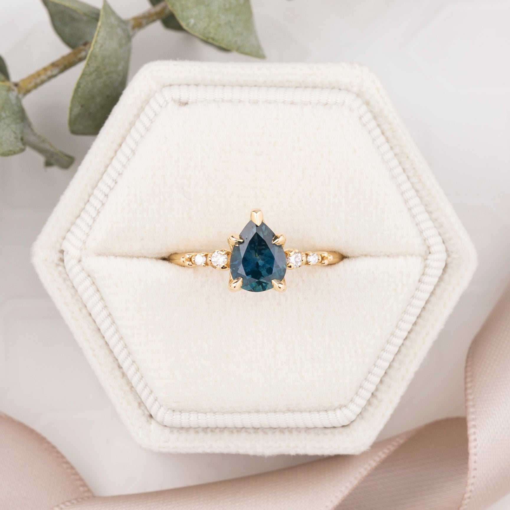 Estel Fleur Ring, 1.46ct Blue Montana Sapphire