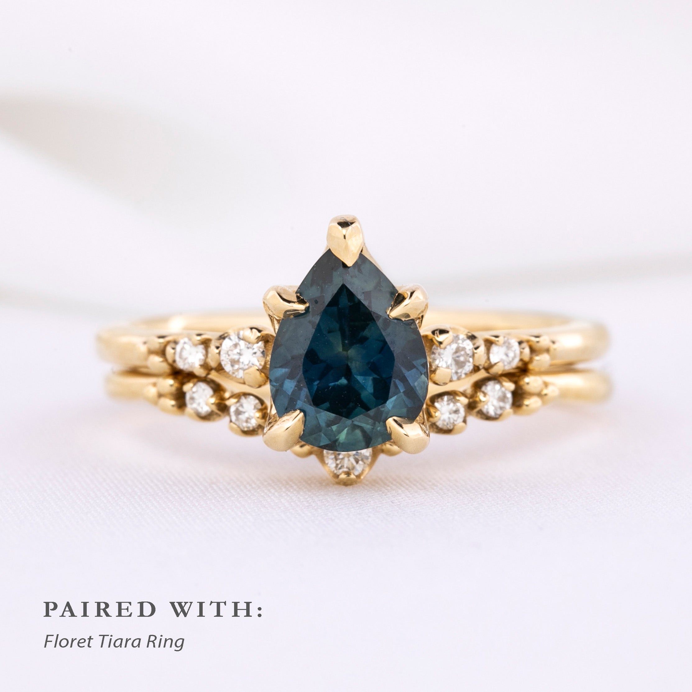 Estel Fleur Ring, 1.46ct Blue Montana Sapphire