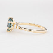 Estel Fleur Six Prongs Ring 1.78ct Blue Oval Montana Sapphire, 14K Yellow Gold (One of a kind)