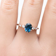 Estel Fleur Ring, 1.66ct Montana Sapphire, oval shape gemstone