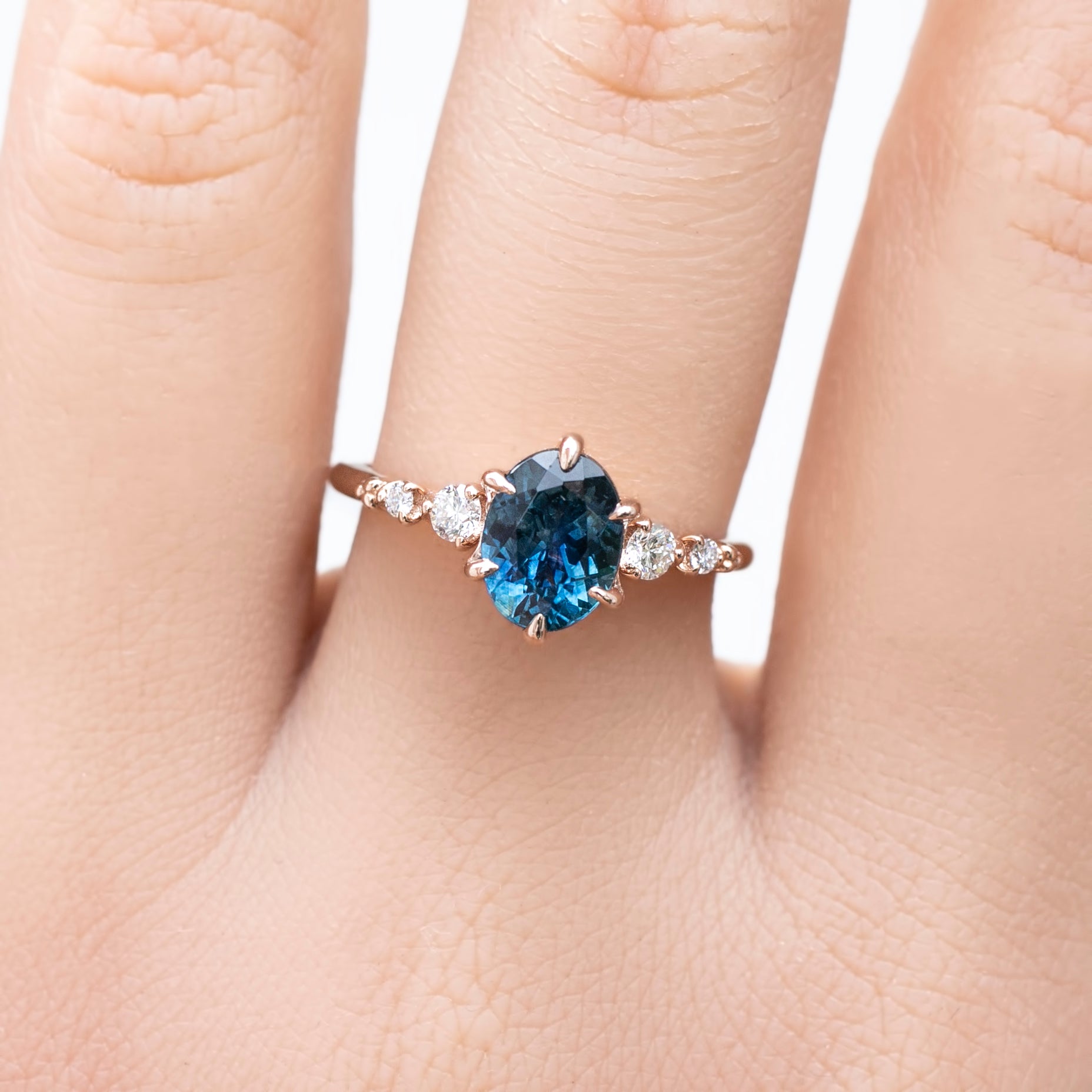 Estel Fleur Ring, 1.66ct Montana Sapphire, oval shape gemstone