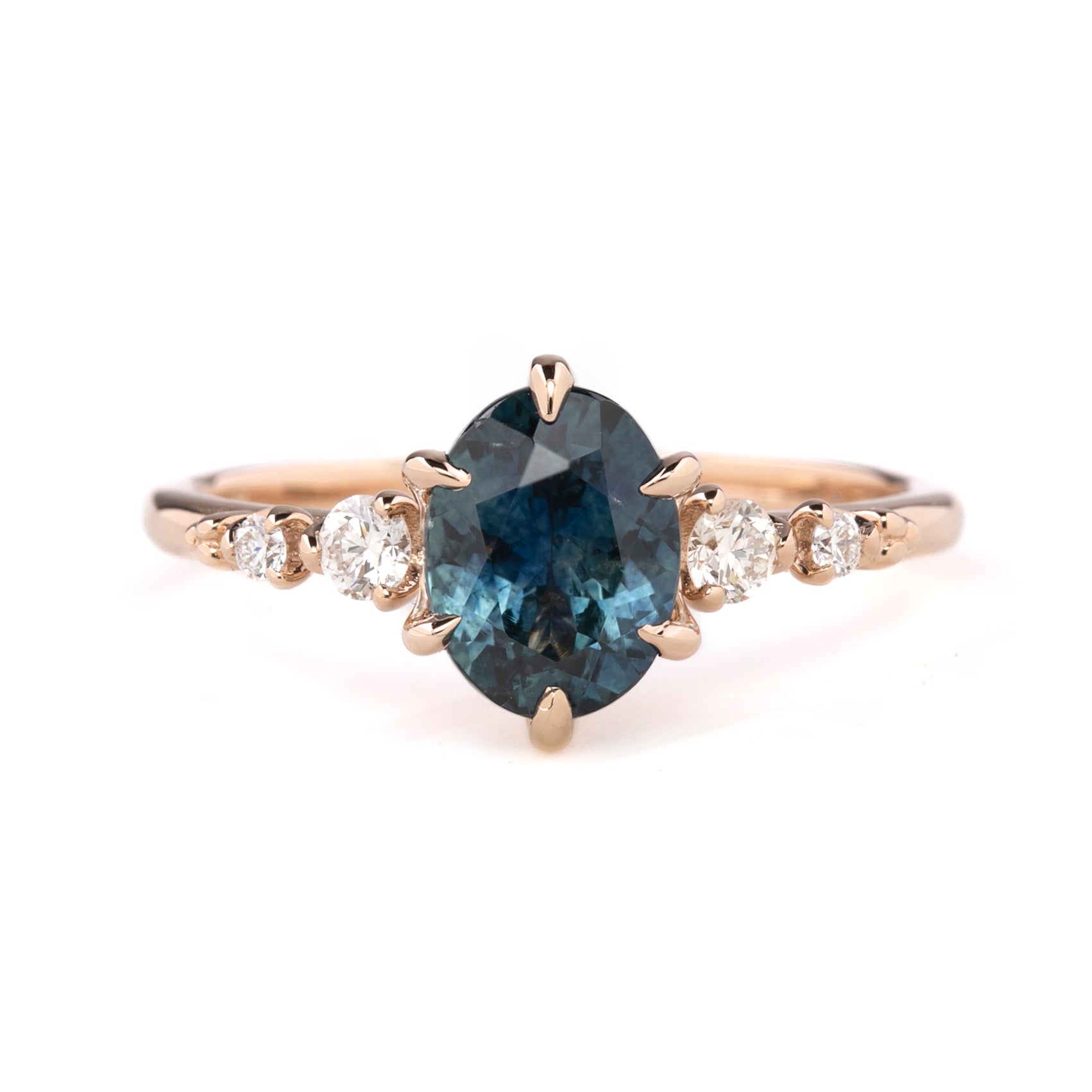 Estel Fleur Ring, 1.66ct Montana Sapphire, oval shape gemstone