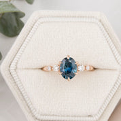 Estel Fleur Ring, 1.66ct Montana Sapphire, oval shape gemstone