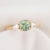Olivia Ring, 1.64ct Mint Green Montana Sapphire