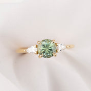 Olivia Ring, 1.64ct Mint Green Montana Sapphire