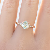 【一点物】テレサリング ・1.31ct・加熱モンタナ産ライトグリーンサファイア・K14YG