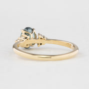 【一点物】テレサリング ・0.93ct・加熱モンタナ産ブルーグリーンサファイア・K14YG