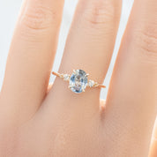 Estel Ring 1.42ct Light Blue Unheated Oval Sapphire, 14K Yellow Gold (One of a kind)