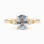 Estel Ring 1.42ct Light Blue Unheated Oval Sapphire, 14K Yellow Gold (One of a kind)