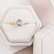 Estel Ring 1.42ct Light Blue Unheated Oval Sapphire, 14K Yellow Gold (One of a kind)