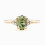 【一点物】テレサリング ・1.67ct・加熱モンタナ産イエローグリーンサファイア・K14YG