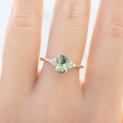 【一点物】テレサリング ・1.67ct・加熱モンタナ産イエローグリーンサファイア・K14YG