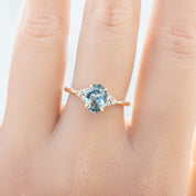 【一点物】テレサリング ・1.34ct・加熱モンタナ産ブルーサファイア・K14YG