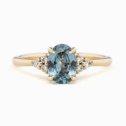 【一点物】テレサリング ・1.34ct・加熱モンタナ産ブルーサファイア・K14YG