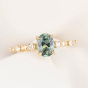Wisteria Ring, 1.00ct Montana Sapphire, oval shape gemstone