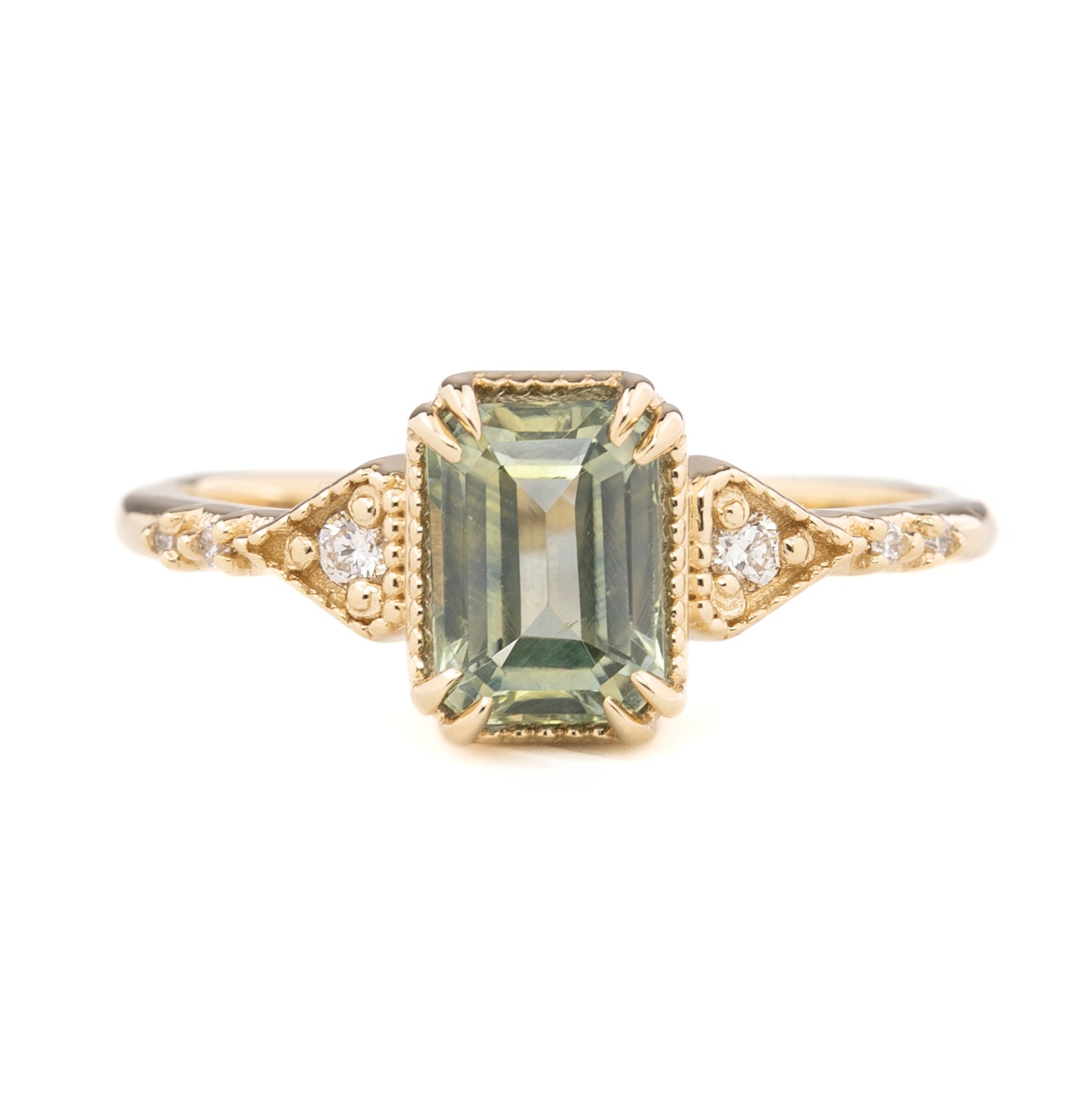Agatha Ring, Green Sapphire