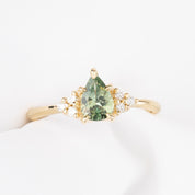 Teresa Ring, 0.88ct Light Green Montana Sapphire