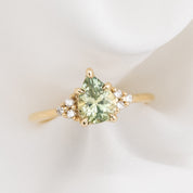 【一点物】テレサリング ・1.49ct・加熱モンタナ産ライトグリーンサファイア・K14YG