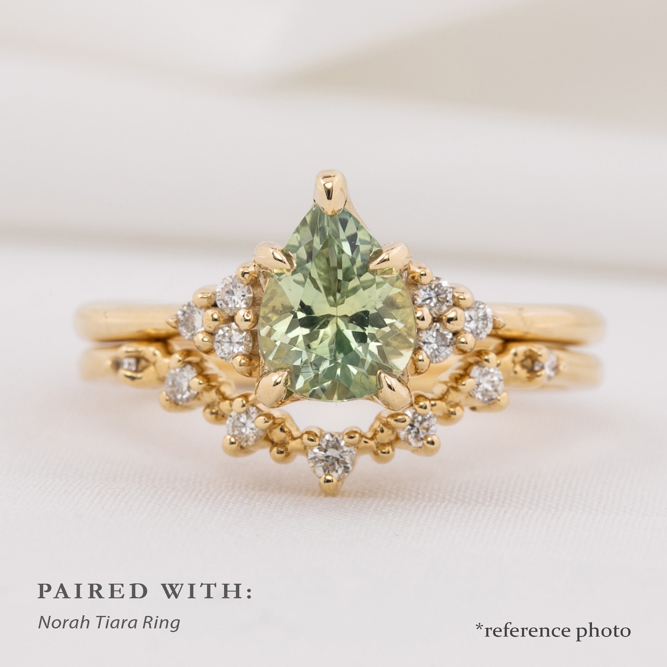 Teresa Ring, 0.88ct Light Green Montana Sapphire