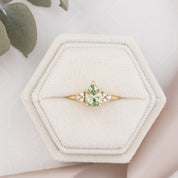 【一点物】テレサリング ・1.49ct・加熱モンタナ産ライトグリーンサファイア・K14YG